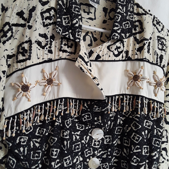 Two piece skirt and matching shirt jacket set M (T-200) - Picture 6 of 7